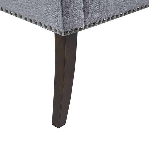 English Elm Accent Welburn Upholstered Bench with Nailhead Trim and Light Wood Legs — Chic Entryway Seat, 49.5"W Slate Blue 20.5 L x 50.5 W x 12.75 H B03548748