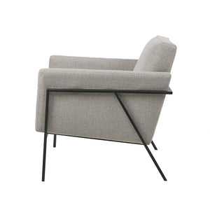English Elm Brayden Accent Chair with Iron-Finish Metal Legs, Foam Cushion, Solid Wood Frame, Modern Comfort B03548549