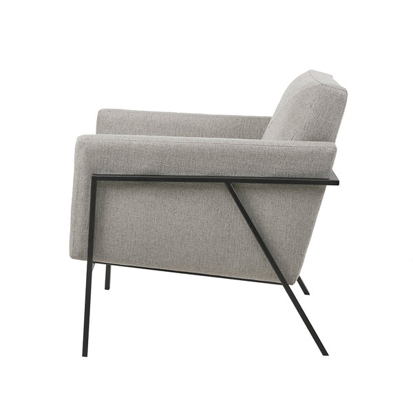 English Elm Brayden Accent Chair with Iron-Finish Metal Legs, Foam Cushion, Solid Wood Frame, Modern Comfort B03548549