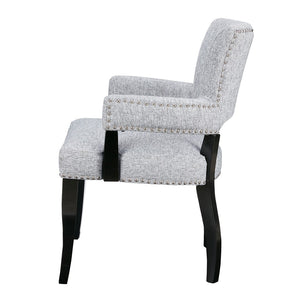 English Elm Arm Dining Chair with Nailhead Trim Rubberwood Frame and High Density Foam Seat B03548533
