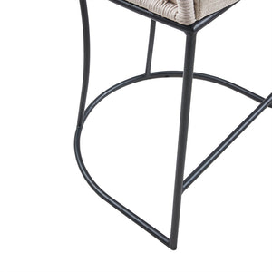 English Elm Woven Madison Park Hermosa 25" Counter Stool with Cushioned Seat, Woven Rope Back & Iron Base B03548726