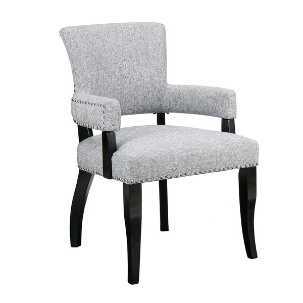 English Elm Arm Dining Chair with Nailhead Trim Rubberwood Frame and High Density Foam Seat B03548533