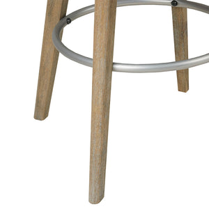 English Elm Counter Stool Pearce Swivel Barrel Seat with Reclaimed Gray Wood Legs and Matte Silver Footrest Pink 25.25 L x 25.25 W x 20 H B03548732