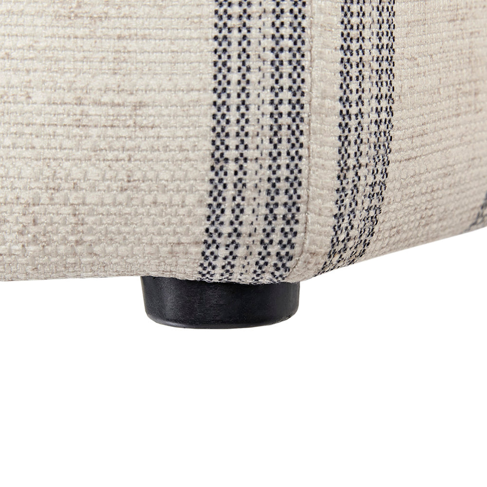 English Elm Cocktail Hexagonal Ottoman by Martha Stewart Bedford — Natural Printed Upholstery, Solid Wood Frame B03548965