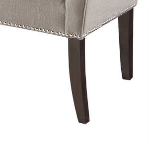 English Elm Accent Welburn Upholstered Bench with Nailhead Trim and Light Wood Legs — Chic Entryway Seat, 49.5"W Grey 20.5 L x 50.5 W x 12.75 H B03548744