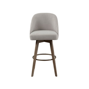 English Elm Bar Pearce Swivel Counter Stool with Reclaimed Grey Wood Legs, Matte Metal Ring Footrest, Upholstered Seat Grey 25.25 L x 28.75 W x 19 H B03548717