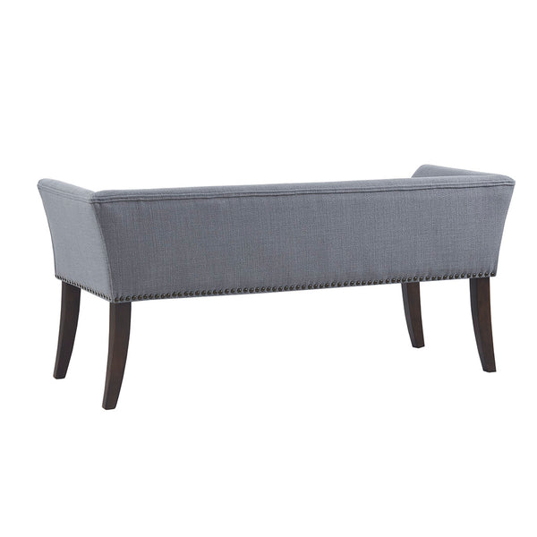 English Elm Accent Welburn Upholstered Bench with Nailhead Trim and Light Wood Legs — Chic Entryway Seat, 49.5"W Slate Blue 20.5 L x 50.5 W x 12.75 H B03548748