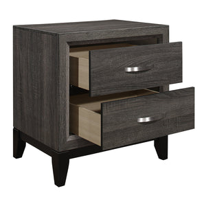 English Elm Contemporary Gray Nightstand with Dovetail Drawers, Melamine Wood Grain, 2-Drawer Accent Table B01149268