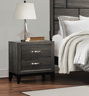 English Elm Contemporary Gray Nightstand with Dovetail Drawers, Melamine Wood Grain, 2-Drawer Accent Table B01149268