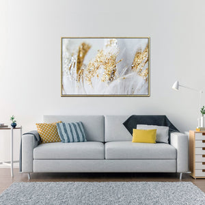 English Elm Oppidan Home "Golden Quills" - Stunning 40"H X 60"W Multicolor Acrylic Wall Art In Gold Frame B03050836