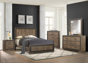 English Elm Rustic Four Drawer Chest Dark Ebony Frame Mahogany Veneer Bedroom Storage Furniture B011P183414