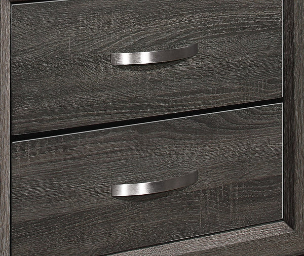 English Elm Contemporary Gray Nightstand with Dovetail Drawers, Melamine Wood Grain, 2-Drawer Accent Table B01149268