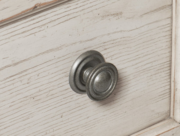 English Elm Antique Bethel 7-Drawer Dresser in White Finish with Turned Bun Feet, Hidden Valuables Drawer, 64.75" B011P183412