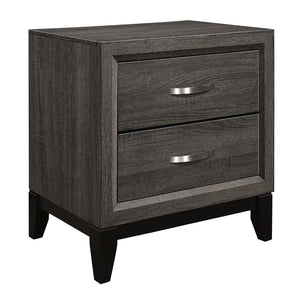 English Elm Contemporary Styling Gray Finish 1 Piece Nightstand Dovetail Drawers Unique Bedroom Furniture