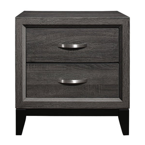 English Elm Contemporary Gray Nightstand with Dovetail Drawers, Melamine Wood Grain, 2-Drawer Accent Table B01149268