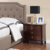 English Elm Brown Finish 3-Drawers Nightstand Bedroom Furniture 1 Piece Nightstand Mdf Birch Veneer