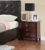 English Elm Brown Finish 3-Drawers Nightstand Bedroom Furniture 1 Piece Nightstand Mdf Birch Veneer