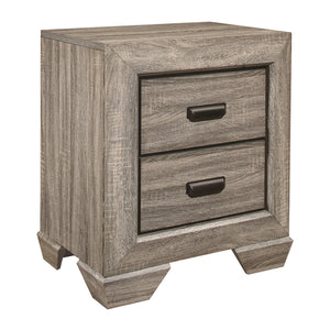 English Elm Natural Rustic Nightstand with Two Dovetail Drawers, Embossed Faux-Wood Veneer & Dark Accents – 23.5" x 16.5" x 26.5" B01149471