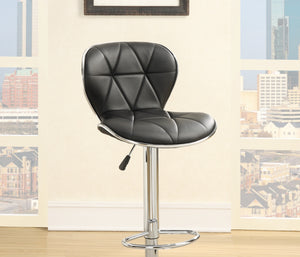 English Elm Black Faux Leather Counter Stools Set of 2 – Adjustable Swivel Gas-Lift Bar Chairs with Tufted Seats and Chrome Base, Cushioned Comfort B01149734