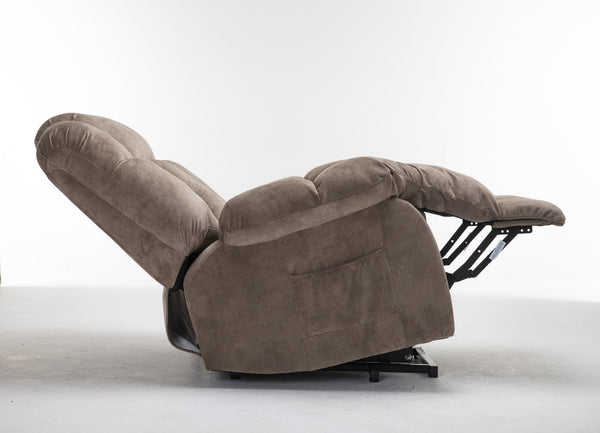 English Elm Power Lift Recliner with Wireless Remote Overstuffed Cushions and High Back Support Light Camel W547P293040