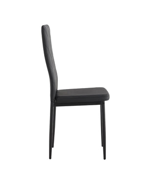 English Elm Dining Chair Set of Four Pu Leather Quilted Diamond Pattern Modern Seating W24138516