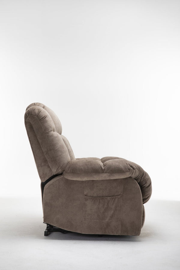 English Elm Power Lift Recliner with Wireless Remote Overstuffed Cushions and High Back Support Light Camel W547P293040