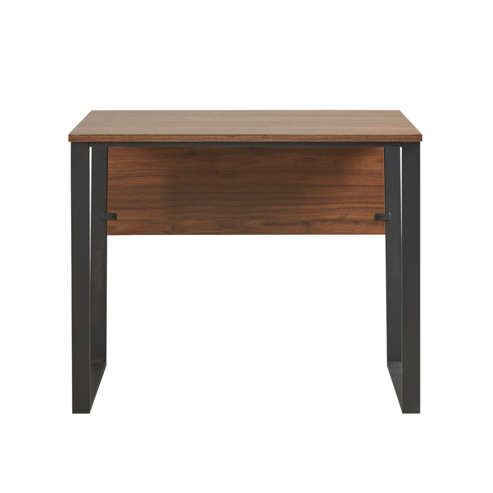 English Elm Carlyle 38" Computer Desk with Dark Coffee Top & Black Metal Legs — Modern Industrial, Sturdy, 100lb Capacity B03548146