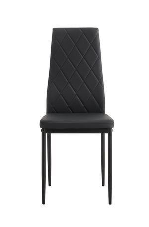 English Elm Dining Chair Set of Four Pu Leather Quilted Diamond Pattern Modern Seating W24138516