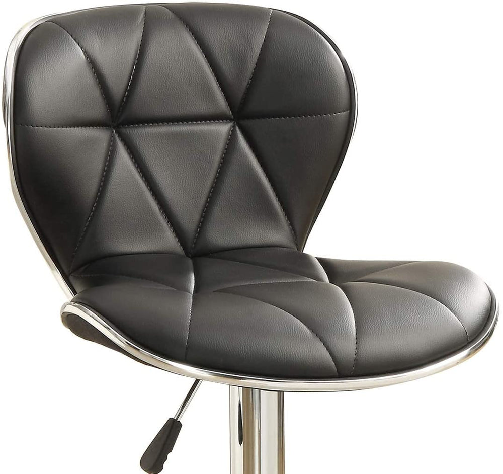 English Elm Black Faux Leather Counter Stools Set of 2 – Adjustable Swivel Gas-Lift Bar Chairs with Tufted Seats and Chrome Base, Cushioned Comfort B01149734