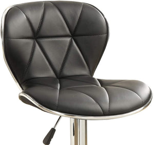 English Elm Black Faux Leather Counter Stools Set of 2 – Adjustable Swivel Gas-Lift Bar Chairs with Tufted Seats and Chrome Base, Cushioned Comfort B01149734