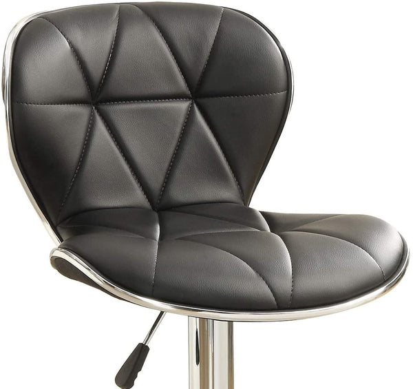 English Elm Black Faux Leather Counter Stools Set of 2 – Adjustable Swivel Gas-Lift Bar Chairs with Tufted Seats and Chrome Base, Cushioned Comfort B01149734