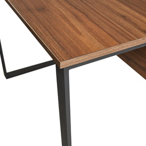 English Elm Carlyle 38" Computer Desk with Dark Coffee Top & Black Metal Legs — Modern Industrial, Sturdy, 100lb Capacity B03548146