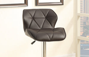 English Elm Modern Tufted Counter Stool Set of 2 with Faux Leather Cushion, Adjustable Gas Lift and Chrome Base Brown 31 L x 13 W x 19 H B01149735