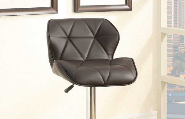 English Elm Modern Tufted Counter Stool Set of 2 with Faux Leather Cushion, Adjustable Gas Lift and Chrome Base Brown 31 L x 13 W x 19 H B01149735