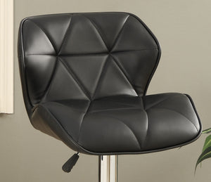 English Elm Modern Tufted Counter Stool Set of 2 with Faux Leather Cushion, Adjustable Gas Lift and Chrome Base Black 32 L x 13 W x 19 H B01149736