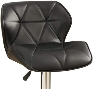 English Elm Modern Tufted Counter Stool Set of 2 with Faux Leather Cushion, Adjustable Gas Lift and Chrome Base Black 32 L x 13 W x 19 H B01149736