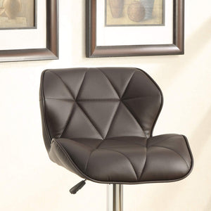 English Elm Modern Tufted Counter Stool Set of 2 with Faux Leather Cushion, Adjustable Gas Lift and Chrome Base Brown 31 L x 13 W x 19 H B01149735