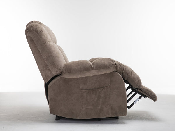 English Elm Power Lift Recliner with Wireless Remote Overstuffed Cushions and High Back Support Light Camel W547P293040
