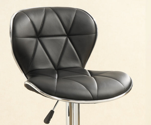 English Elm Black Faux Leather Counter Stools Set of 2 – Adjustable Swivel Gas-Lift Bar Chairs with Tufted Seats and Chrome Base, Cushioned Comfort B01149734