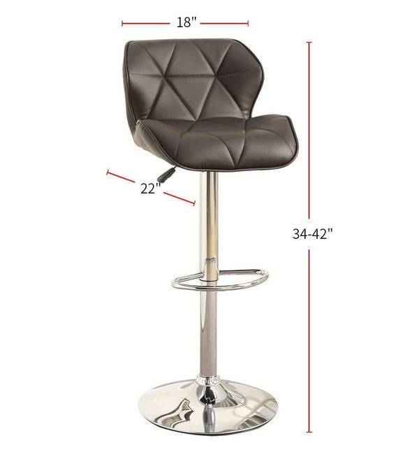 English Elm Modern Tufted Counter Stool Set of 2 with Faux Leather Cushion, Adjustable Gas Lift and Chrome Base Brown 31 L x 13 W x 19 H B01149735