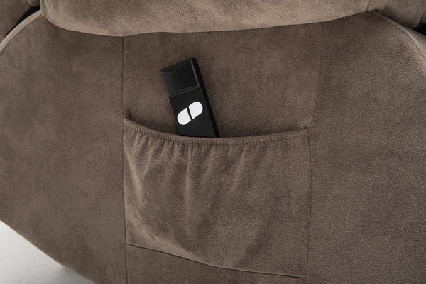 English Elm Power Lift Recliner with Wireless Remote Overstuffed Cushions and High Back Support Light Camel W547P293040