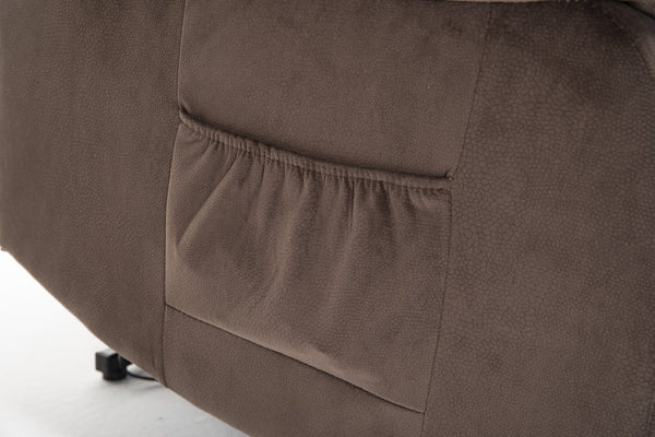 English Elm Power Lift Recliner with Wireless Remote Overstuffed Cushions and High Back Support Coffee W547P293037