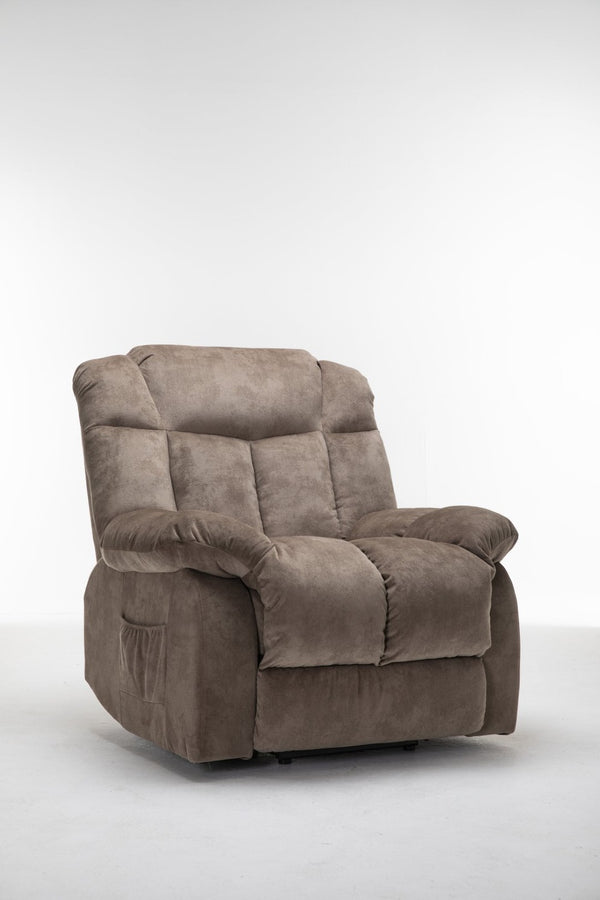 English Elm Power Lift Recliner with Wireless Remote Overstuffed Cushions and High Back Support Light Camel W547P293040