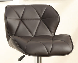 English Elm Modern Tufted Counter Stool Set of 2 with Faux Leather Cushion, Adjustable Gas Lift and Chrome Base Brown 31 L x 13 W x 19 H B01149735