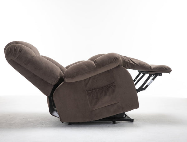 English Elm Power Lift Recliner with Wireless Remote Overstuffed Cushions and High Back Support Coffee W547P293037