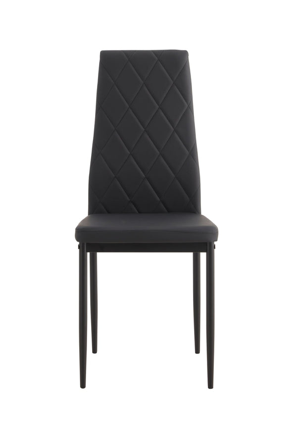 English Elm Dining Chair Set of Four Pu Leather Quilted Diamond Pattern Modern Seating W24138516