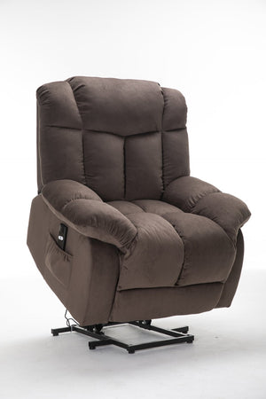 English Elm Power Lift Recliner with Wireless Remote Overstuffed Cushions and High Back Support Coffee W547P293037