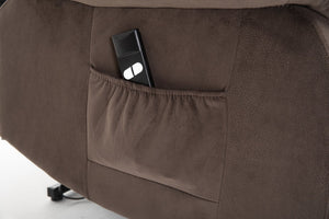 English Elm Power Lift Recliner with Wireless Remote Overstuffed Cushions and High Back Support Coffee W547P293037