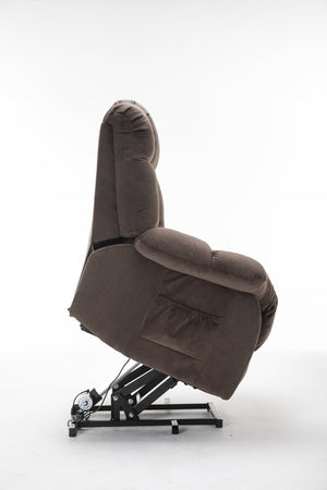 English Elm Power Lift Recliner with Wireless Remote Overstuffed Cushions and High Back Support Coffee W547P293037