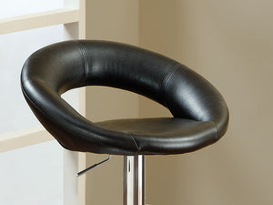 English Elm Black Faux Leather Counter Stools Set of 2 – Adjustable Height Swivel Chairs with Chrome Base, Cushioned PVC Seats Black 21 L x 12 W x 25 H B01149814